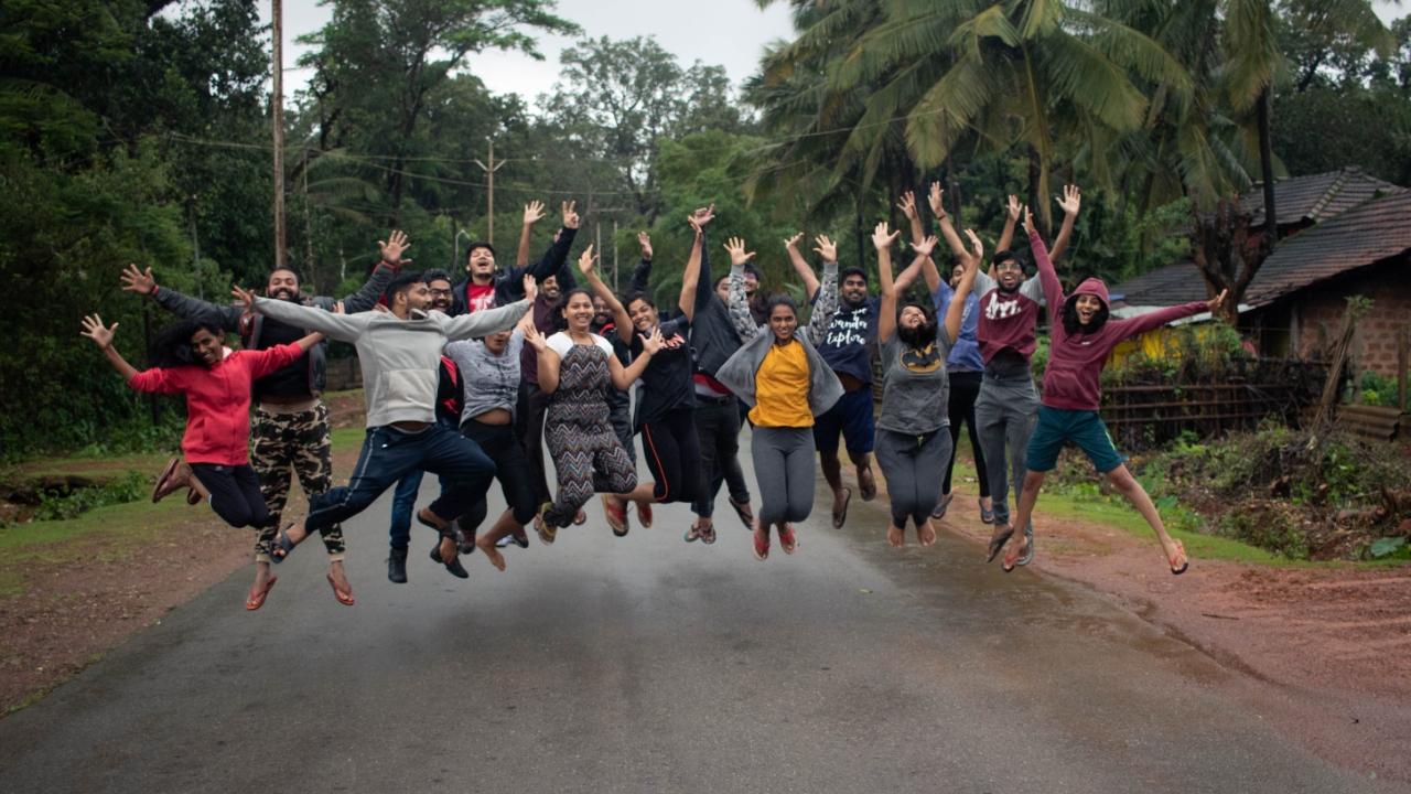 A leap of joy on our trek to Kodachadri
