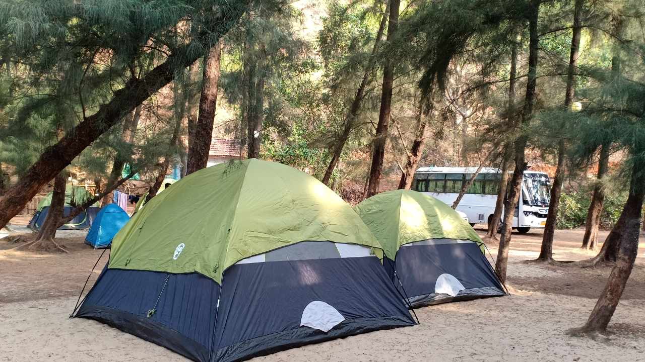 tents at Kumta beach all set for camping